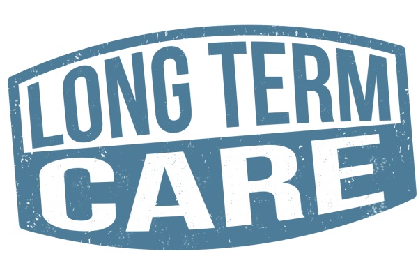 Long term care grunge rubber stamp